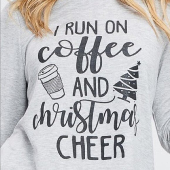 Christmas coffee graphic Tee in light gray small - Picture 4 of 4